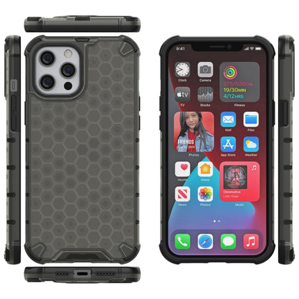 Shockproof Honeycomb PC + TPU Protective Case For iPhone 13 Pro(Black)-garmade.com