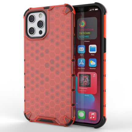 Shockproof Honeycomb PC + TPU Protective Case For iPhone 13 Pro(Red)-garmade.com