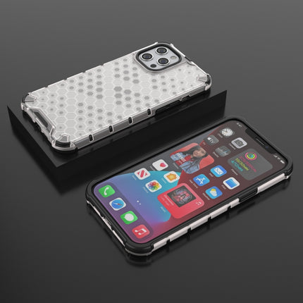 Shockproof Honeycomb PC + TPU Protective Case For iPhone 13 Pro Max(White)-garmade.com