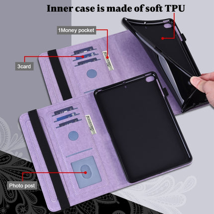 Lace Flower Embossing Pattern Horizontal Flip Leather Case with Holder & Card Slots & Wallet & Photo Frame & Sleep / Wake-up Function For Samsung Galaxy Tab S6 Lite SM-P610/SM-P615(Purple)-garmade.com