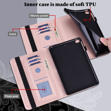 Lace Flower Embossing Pattern Horizontal Flip Leather Case with Holder & Card Slots & Wallet & Photo Frame & Sleep / Wake-up Function For Samsung Galaxy Tab S6 Lite SM-P610/SM-P615(Rose Gold)-garmade.com