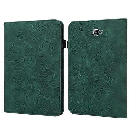 For Samsung Galaxy Tab A A6 10.1 inch 2016 Lace Flower Embossing Pattern Horizontal Flip Leather Case with Holder & Card Slots & Wallet & Photo Frame(Green)-garmade.com