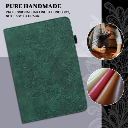 For Samsung Galaxy Tab A A6 10.1 inch 2016 Lace Flower Embossing Pattern Horizontal Flip Leather Case with Holder & Card Slots & Wallet & Photo Frame(Green)-garmade.com