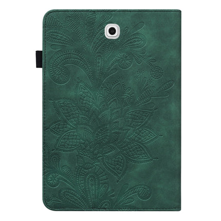 For Samsung Galaxy Tab S2 9.7 T810/T815 Lace Flower Embossing Pattern Horizontal Flip Leather Case with Holder & Card Slots & Wallet & Photo Frame(Green)-garmade.com