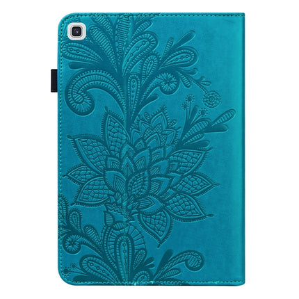 For Samsung Galaxy Tab A7 10.4 2020 SM-T500/SM-T505 Lace Flower Embossing Pattern Horizontal Flip Leather Case with Holder & Card Slots & Wallet & Photo Frame(Blue)-garmade.com
