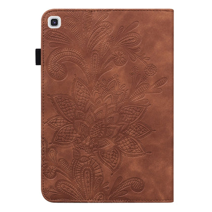 For Samsung Galaxy Tab A7 10.4 2020 SM-T500/SM-T505 Lace Flower Embossing Pattern Horizontal Flip Leather Case with Holder & Card Slots & Wallet & Photo Frame(Brown)-garmade.com