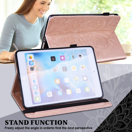 For Samsung Galaxy Tab A7 10.4 2020 SM-T500/SM-T505 Lace Flower Embossing Pattern Horizontal Flip Leather Case with Holder & Card Slots & Wallet & Photo Frame(Rose Gold)-garmade.com