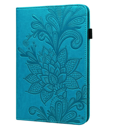For Samsung Galaxy Tab A 8.0 2019 T290 Lace Flower Embossing Pattern Horizontal Flip Leather Case with Holder & Card Slots & Wallet & Photo Frame(Blue)-garmade.com