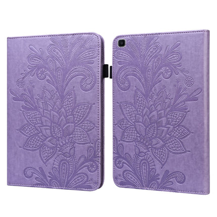 For Samsung Galaxy Tab A 8.0 2019 T290 Lace Flower Embossing Pattern Horizontal Flip Leather Case with Holder & Card Slots & Wallet & Photo Frame(Purple)-garmade.com