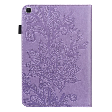 For Samsung Galaxy Tab A 8.0 2019 T290 Lace Flower Embossing Pattern Horizontal Flip Leather Case with Holder & Card Slots & Wallet & Photo Frame(Purple)-garmade.com