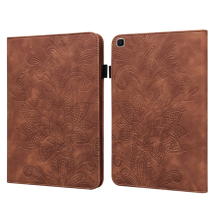 For Samsung Galaxy Tab A 8.0 2019 T290 Lace Flower Embossing Pattern Horizontal Flip Leather Case with Holder & Card Slots & Wallet & Photo Frame(Brown)-garmade.com