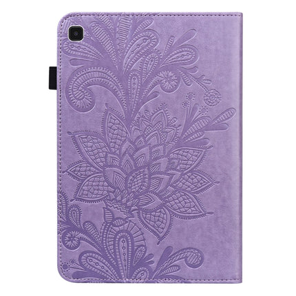 For Samsung Galaxy Tab A7 Lite T220/T225 Lace Flower Embossing Pattern Horizontal Flip Leather Case with Holder & Card Slots & Wallet & Photo Frame(Purple)-garmade.com