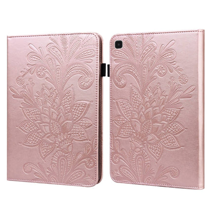 For Samsung Galaxy Tab A7 Lite T220/T225 Lace Flower Embossing Pattern Horizontal Flip Leather Case with Holder & Card Slots & Wallet & Photo Frame(Rose Gold)-garmade.com
