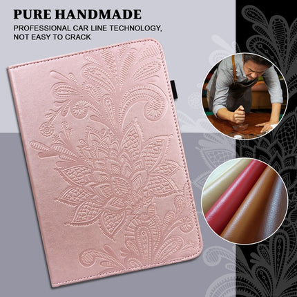 For Samsung Galaxy Tab A7 Lite T220/T225 Lace Flower Embossing Pattern Horizontal Flip Leather Case with Holder & Card Slots & Wallet & Photo Frame(Rose Gold)-garmade.com