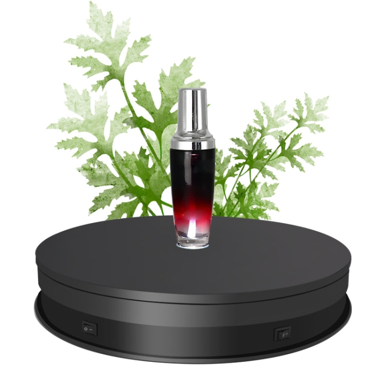 20cm Electric Rotating Turntable Display Stand LED Light Video Shooting Props Turntable, Power Plug:220V EU Plug(Black)-garmade.com