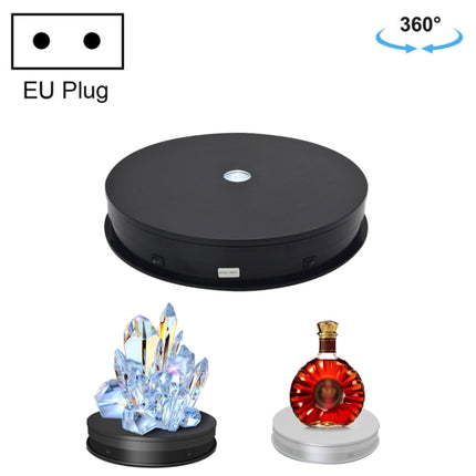 30cm Electric Rotating Turntable Display Stand LED Light Video Shooting Props Turntable, Power Plug:220V EU Plug(Black)-garmade.com