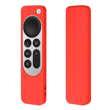 Silicone Protective Case Cover with Rope For Apple TV 4K 4th Siri Remote Controller(Red)-garmade.com