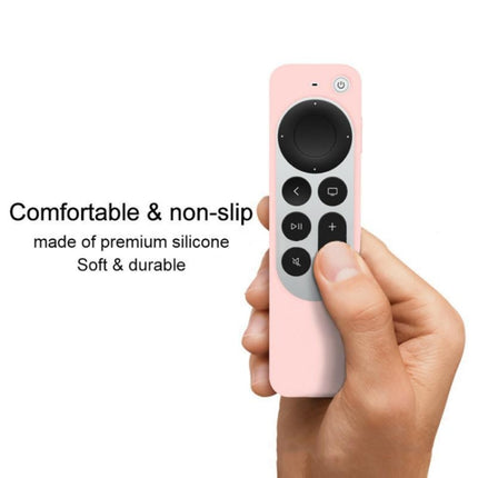 Silicone Protective Case Cover with Rope For Apple TV 4K 4th Siri Remote Controller(Black)-garmade.com
