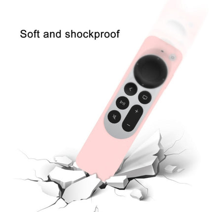 Silicone Protective Case Cover with Rope For Apple TV 4K 4th Siri Remote Controller(Red)-garmade.com
