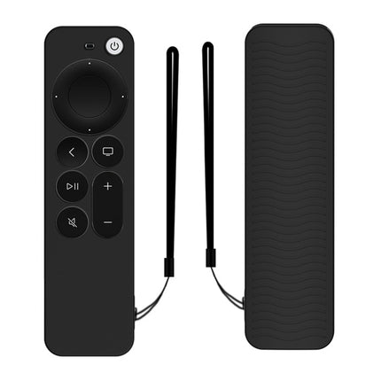 Silicone Protective Case Cover For Apple TV 4K 4th Siri Remote Controller(Black)-garmade.com