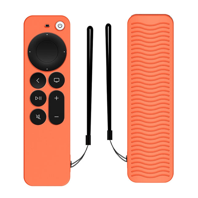 Silicone Protective Case Cover For Apple TV 4K 4th Siri Remote Controller(Orange)-garmade.com