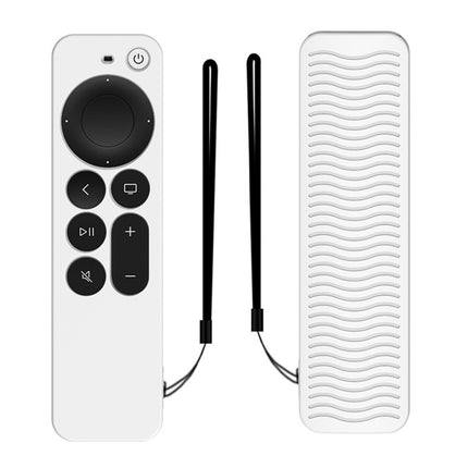 Silicone Protective Case Cover For Apple TV 4K 4th Siri Remote Controller(Luminous White)-garmade.com