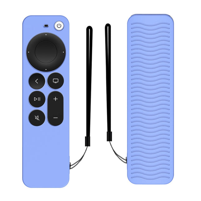 Silicone Protective Case Cover For Apple TV 4K 4th Siri Remote Controller(Luminous Blue)-garmade.com