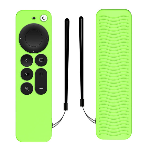 Silicone Protective Case Cover For Apple TV 4K 4th Siri Remote Controller(Luminous Green)-garmade.com