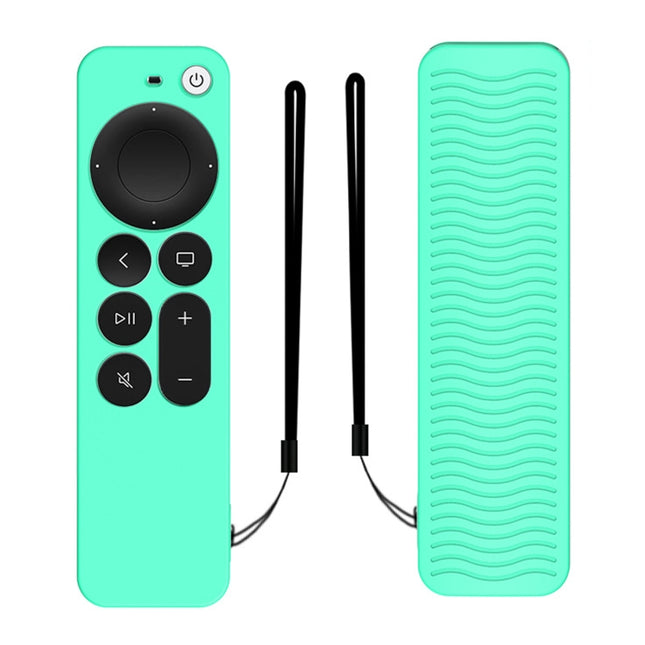 Silicone Protective Case Cover For Apple TV 4K 4th Siri Remote Controller(Ice Green)-garmade.com