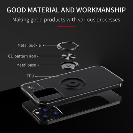 Metal Ring Holder 360 Degree Rotating TPU Case For iPhone 13 Pro(Blue+Blue)-garmade.com