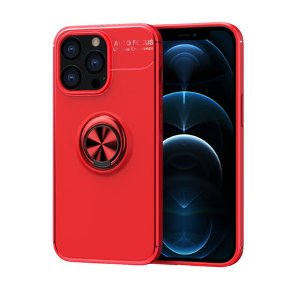Metal Ring Holder 360 Degree Rotating TPU Case For iPhone 13 Pro(Red+Red)-garmade.com