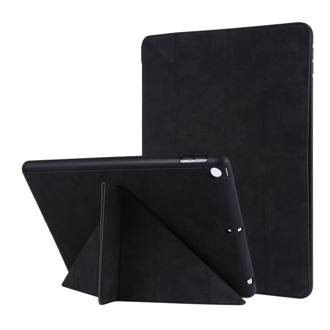 For iPad 10.2 2021 / 2020 / 2019 / iPad 10.2 2020 Silk Texture Horizontal Deformation Flip Leather Case with Holder & Pen Slot(Black)-garmade.com