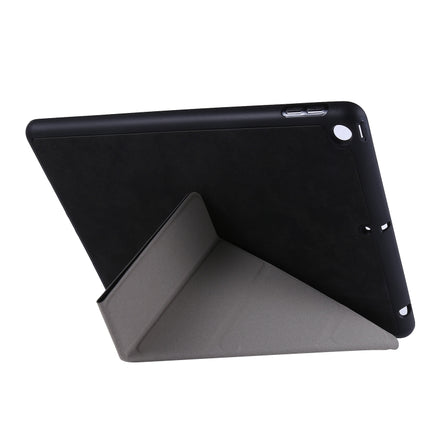 For iPad 10.2 2021 / 2020 / 2019 / iPad 10.2 2020 Silk Texture Horizontal Deformation Flip Leather Case with Holder & Pen Slot(Black)-garmade.com