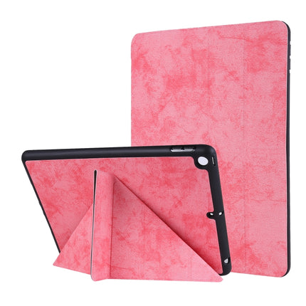 For iPad 10.2 2021 / 2020 / 2019 / iPad 10.2 2020 Silk Texture Horizontal Deformation Flip Leather Case with Holder & Pen Slot(Pink)-garmade.com