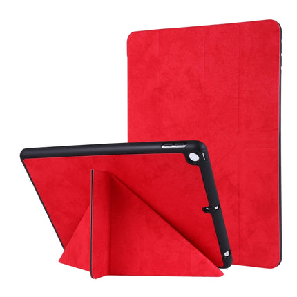For iPad 10.2 2021 / 2020 / 2019 / iPad 10.2 2020 Silk Texture Horizontal Deformation Flip Leather Case with Holder & Pen Slot(Red)-garmade.com