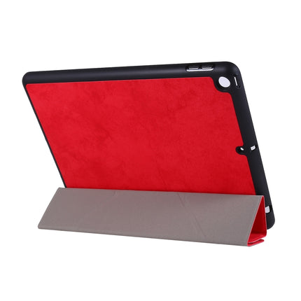 For iPad 10.2 2021 / 2020 / 2019 / iPad 10.2 2020 Silk Texture Horizontal Deformation Flip Leather Case with Holder & Pen Slot(Red)-garmade.com