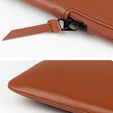 ND09 Laptop Thin and Light PU Liner Bag, Size:13.3 inch(Cowhide Yellow)-garmade.com