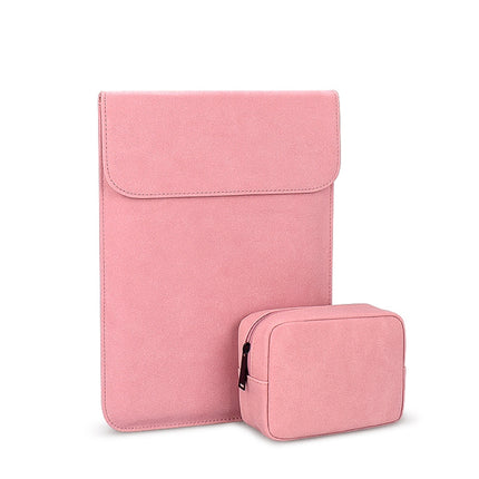 PU02 Ultra-thin Notebook Liner Bag with Small Bag, Size:11.6-12.5 inch(Pink)-garmade.com