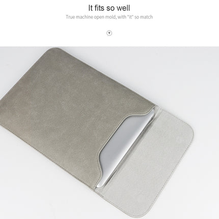 PU02 Ultra-thin Notebook Liner Bag with Small Bag, Size:11.6-12.5 inch(Light Grey)-garmade.com