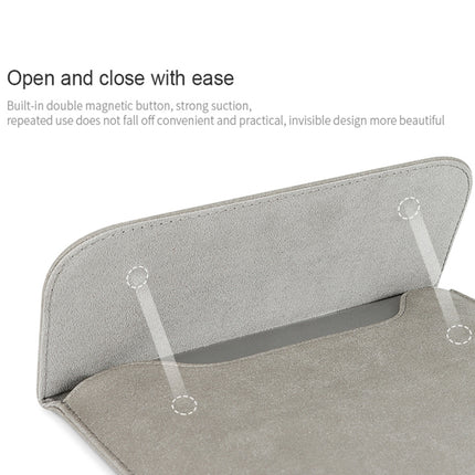PU02 Ultra-thin Notebook Liner Bag with Small Bag, Size:11.6-12.5 inch(Light Grey)-garmade.com