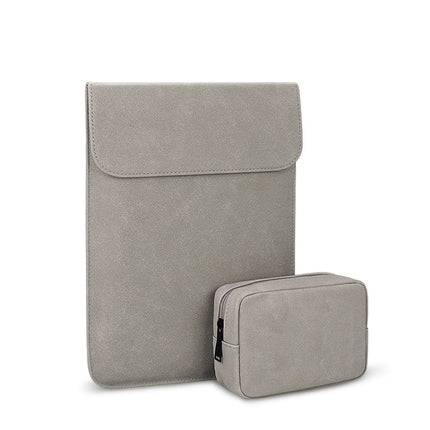 PU02 Ultra-thin Notebook Liner Bag with Small Bag, Size:13.3 inch(Light Grey)-garmade.com