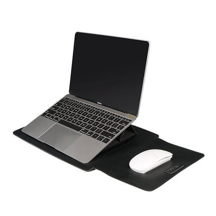 PU06 3 in 1 PU Multifunctional Laptop Bag, Size:14.1-15.4 inch(Black)-garmade.com