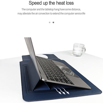 PU06 3 in 1 PU Multifunctional Laptop Bag, Size:14.1-15.4 inch(Sapphire Blue)-garmade.com