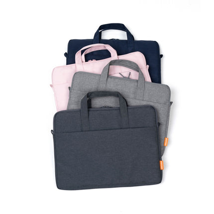 POFOKO A530 Series Portable Laptop Bag with Small Bag & Removable Strap, Size:14-15.4 inch(Light Gray)-garmade.com