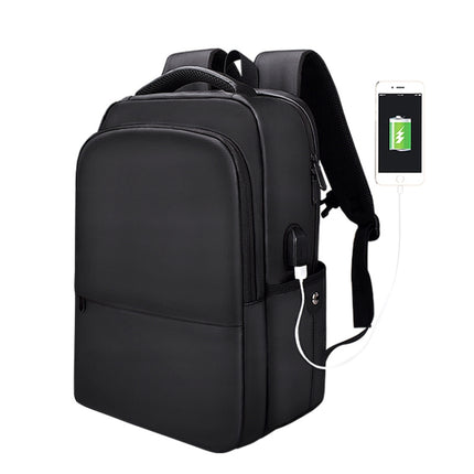 SJ01 Business Casual Computer Backpack with USB Charging Port, Size:13-15 inch Universal(Black)-garmade.com