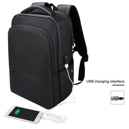 SJ01 Business Casual Computer Backpack with USB Charging Port, Size:13-15 inch Universal(Black)-garmade.com