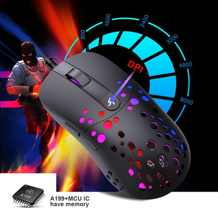 HXSJ A904 RGB Light Macro Programming Mechanical Gaming Wired Mouse(Black)-garmade.com