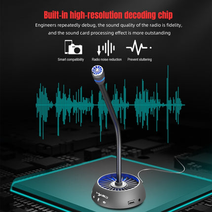 HXSJ F15 USB Anti-interference Matrix Noise Reduction Microphone(Black)-garmade.com
