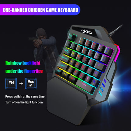 HXSJ V100+A883+P8 One-handed Keyboard + Programming Gaming Mouse + Keyboard Mouse Converter Set-garmade.com