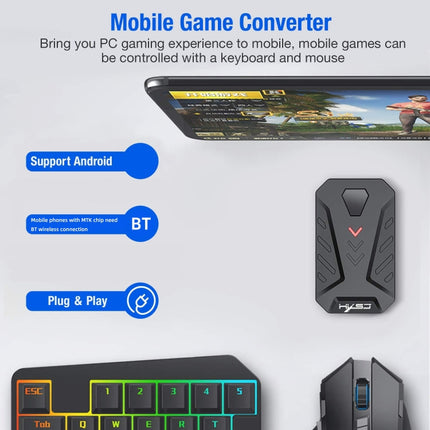 HXSJ P8 Mobile Phone Keyboard Mouse Converter for Android System(Black)-garmade.com